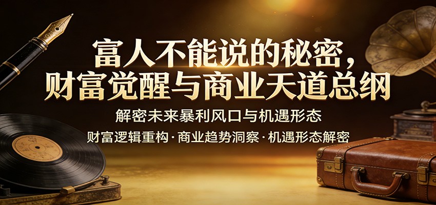 富人不能说的秘密，财富觉醒与商业天道总纲，解密未来暴利风口与机遇形态-沧海聊项目