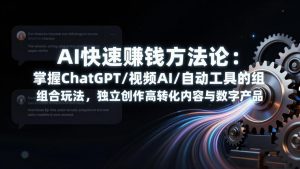 AI快速赚钱方法论：掌握ChatGPT/视频AI/自动化工具的组合玩法，独立创作高转化内容与数字产品-沧海聊项目