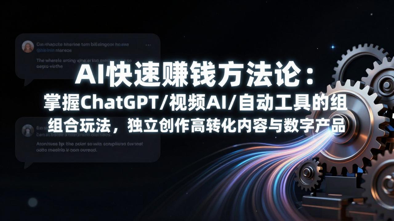 AI快速赚钱方法论：掌握ChatGPT/视频AI/自动化工具的组合玩法，独立创作高转化内容与数字产品-沧海聊项目
