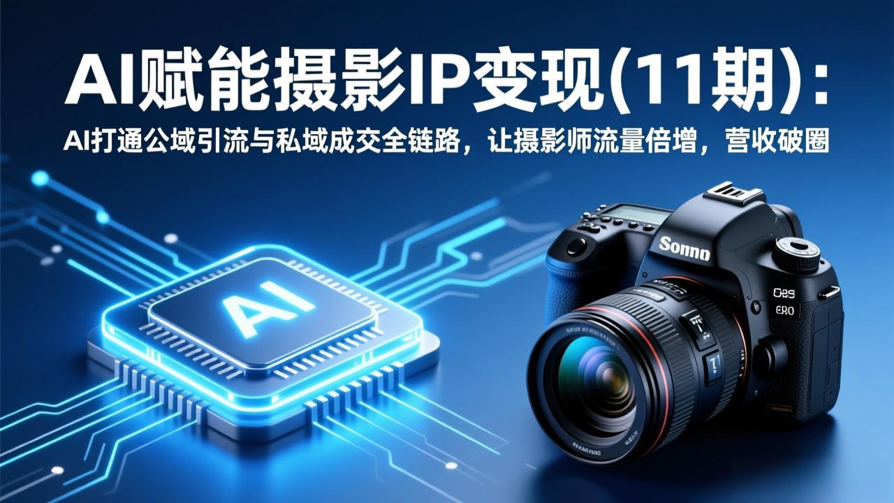 AI赋能摄影IP变现(11期-沧海聊项目