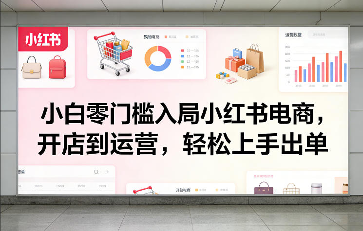 小白零门槛入局小红书电商，开店到运营，轻松上手出单-沧海聊项目