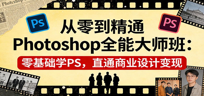 从零到精通Photoshop全能大师班：零基础学PS，直通商业设计变现-沧海聊项目