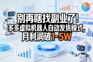 别再瞎找副业了！多多虚拟机器人自动发货模式，月利润破1-5W【揭秘】-沧海聊项目