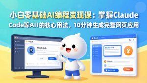小白零基础AI编程变现课：掌握Claude Code等AI工具的核心用法，10分钟生成完整网页应用-沧海聊项目