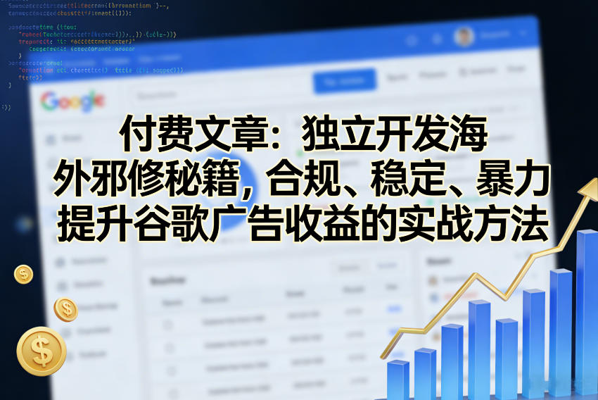 付费文章：独立开发海外邪修秘籍，合规、稳定、暴力提升谷歌广告收益的实战方法-沧海聊项目