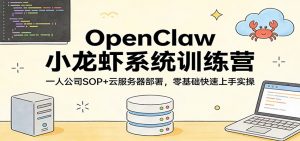 OpenClaw小龙虾系统训练营：一人公司SOP，云服务器部署，零基础快速上手实操-沧海聊项目