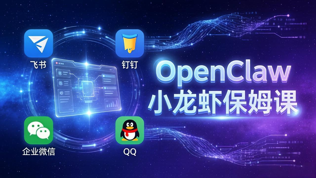 OpenClaw小龙虾保姆课： Windows/macOS/Linux/Docker全系统安装，飞书+钉钉+企业微信+QQ 全接入-沧海聊项目