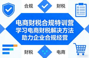 电商财税合规特训营，学习电商财税解决方法，助力企业合规经营-沧海聊项目