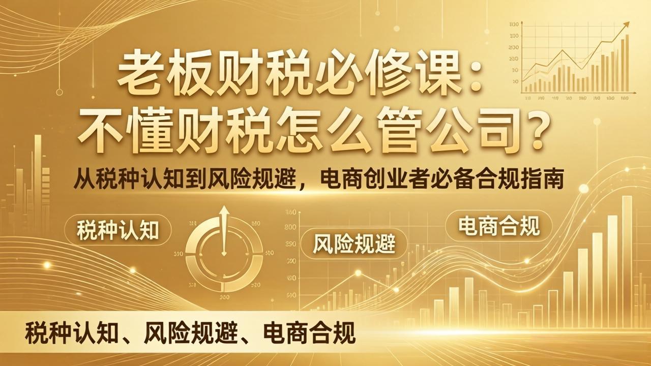 老板财税必修课：不懂财税怎么管公司？从税种认知到风险规避，电商创业者必备合规指南-沧海聊项目