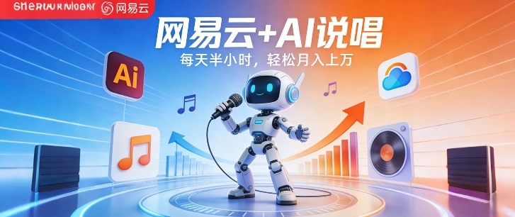 网易云+AI说唱，每天半小时，AI内容创作+流量变现，轻松月入1W-沧海聊项目