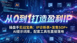 操盘手实战宝典：IP诊断表+发售SOP+AI提示词库，配套工具包直接落地，从0到1打造盈利IP-沧海聊项目