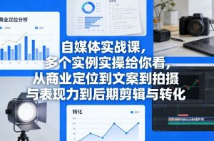自媒体实战课，多个实例实操给你看，从商业定位到文案到拍摄与表现力到后期剪辑与转化-沧海聊项目