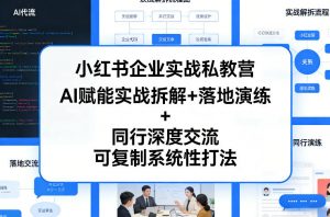 小红书企业实战私教营，AI赋能实战拆解+落地演练+同行深度交流，可复制系统性打法-沧海聊项目