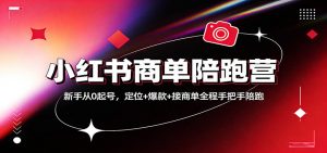 小红书商单陪跑营：新手从0起号，定位+爆款+接商单全程手把手陪跑-沧海聊项目