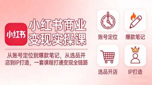 小红书商业变现实操课：从账号定位到爆款笔记，从选品开店到IP打造，一套课程打通变现全链路-沧海聊项目