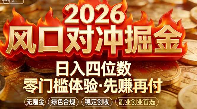 2026美金对冲套利，无赠金对冲策略保驾护航，低门槛易上手实操。单人单日收益2000+-沧海聊项目