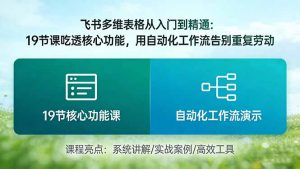 飞书多维表格从入门到精通：19节课吃透核心功能，用自动化工作流告别重复劳动-沧海聊项目