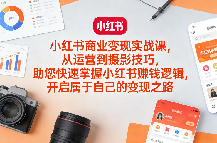 小红书商业变现实战课，从运营到摄影技巧，助您快速掌握小红书賺钱逻辑，开启属于自己的变现之路-沧海聊项目