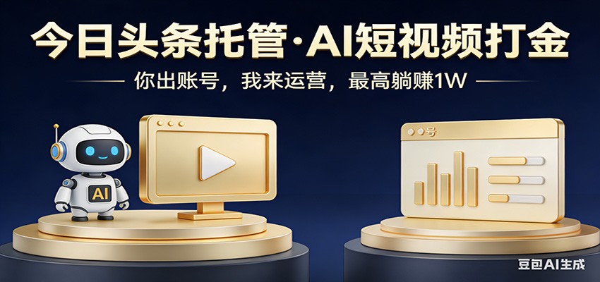 头条号AI托管，我提供作品，你提供账号，每天5分钟发布，小白躺赚3000+-沧海聊项目