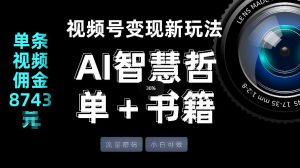视频号流量密码，变现新玩法-AI智慧哲单＋书单，单条视频佣金8743米-沧海聊项目