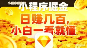 微信小程序掘金项目，不用复杂操作，5分钟就能学会上手操作，日入几张【揭秘】-沧海聊项目