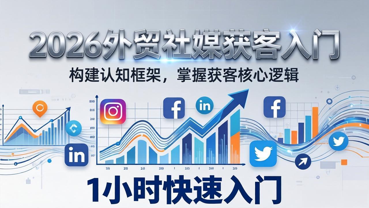 2026 外贸社媒获客入门：1小时搭建认知框架，新手快速开启社媒获客之路-沧海聊项目