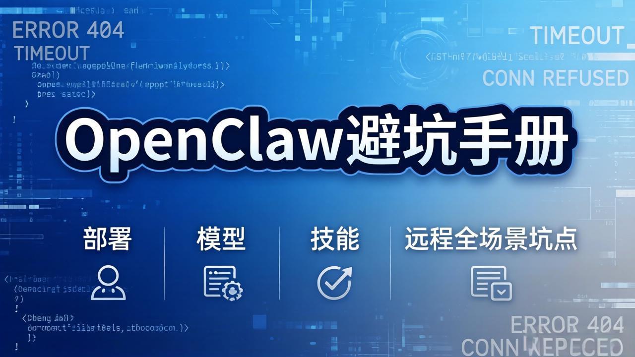 OpenClaw避坑手册：部署+模型+技能+远程全场景坑点，一次性给你说全，少走弯路-沧海聊项目