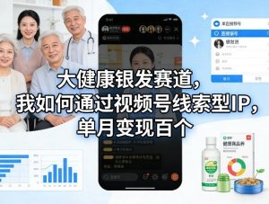 大健康银发赛道，我如何通过视频号线索型IP，单月变现百个-沧海聊项目