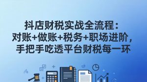 抖店财税实操全流程：对账+做账+税务+职场进阶，手把手吃透平台财税每一环-沧海聊项目