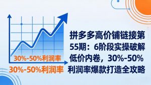 拼多多高价铺链接第55期：6阶段实操破解低价内卷，30%-50%利润率爆款打造全攻略-沧海聊项目