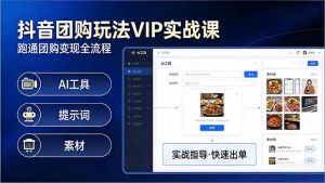 抖音团购玩法VIP实战课-更新：原创视频制作+全国地址挂载+AI工具+提示词+素材，全流程-沧海聊项目