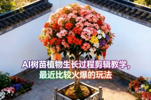 AI树苗植物生长过程剪辑教学，最近比较火爆的玩法-沧海聊项目
