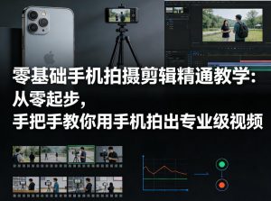 零基础手机拍摄剪辑精通教学：从零起步，手把手教你用手机拍出专业级视频-沧海聊项目