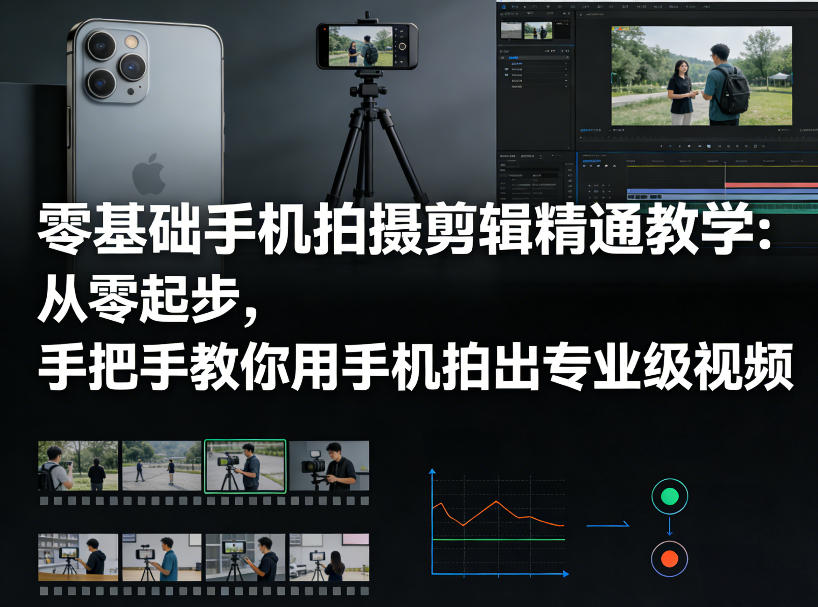 零基础手机拍摄剪辑精通教学：从零起步，手把手教你用手机拍出专业级视频-沧海聊项目