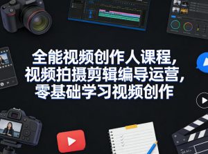 全能视频创作人课程，视频拍摄剪辑编导运营，零基础学习视频创作(更新2026年3月)-沧海聊项目