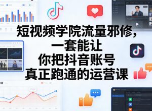 短视频学院流量邪修，一套能让你把抖音账号真正跑通的运营课-沧海聊项目