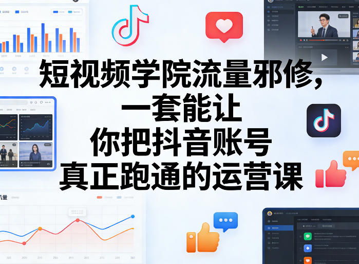 短视频学院流量邪修，一套能让你把抖音账号真正跑通的运营课-沧海聊项目