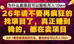 为什么真正賺到钱的都在卖项目，从0-1教你卖项目的方法，看完你也可以月入10w+【揭秘】-沧海聊项目