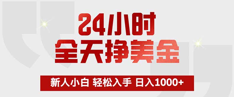 24小时全天挣美金，新人小白轻松入手，长期稳定，日入1000+-沧海聊项目