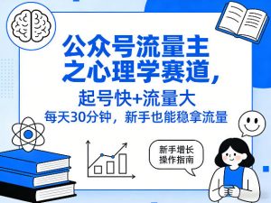 公众号流量主之心理学赛道，起号快+流量大，每天30分钟，新手也能稳拿流量！-沧海聊项目