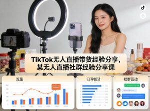 TikTok无人直播带货经验分享，某无人直播社群经验分享课-沧海聊项目