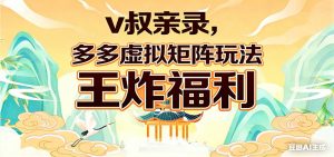 v叔亲录，多多虚拟矩阵玩法，王炸福利限时领取-沧海聊项目