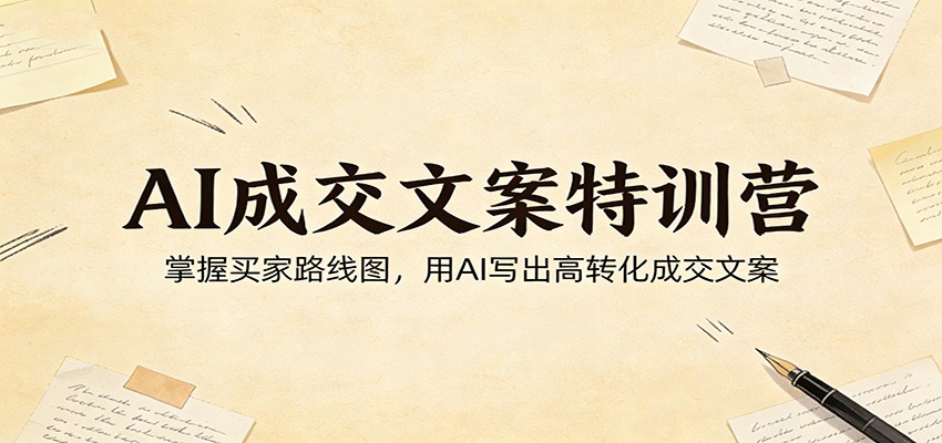 AI成交文案特训营：掌握买家路线图，用AI写出高转化成交文案-沧海聊项目
