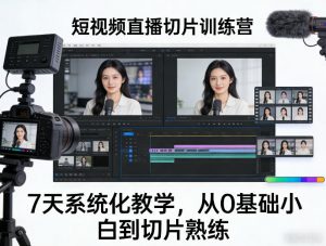 短视频直播切片训练营，7天系统化教学，从0基础小白到切片熟练-沧海聊项目