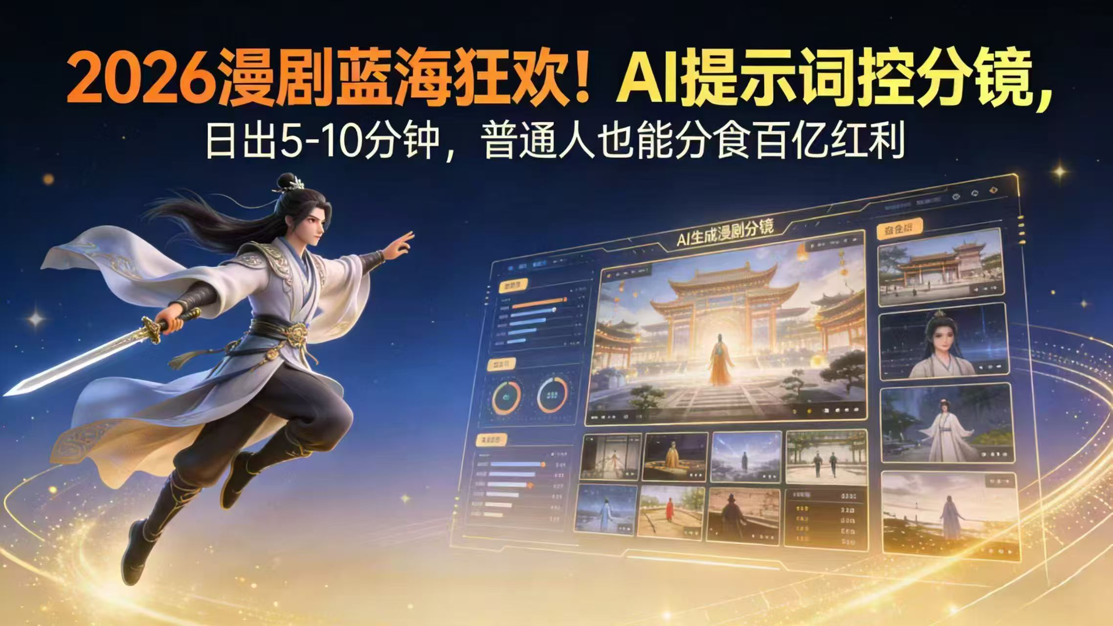2026漫剧红利实锤！ AI 提示词控分镜， 普通人也能轻松月入过万-沧海聊项目