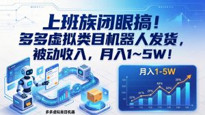 上班族闭眼搞！多多虚拟类目机器人发货，被动收入，月入 1‑5W！-沧海聊项目