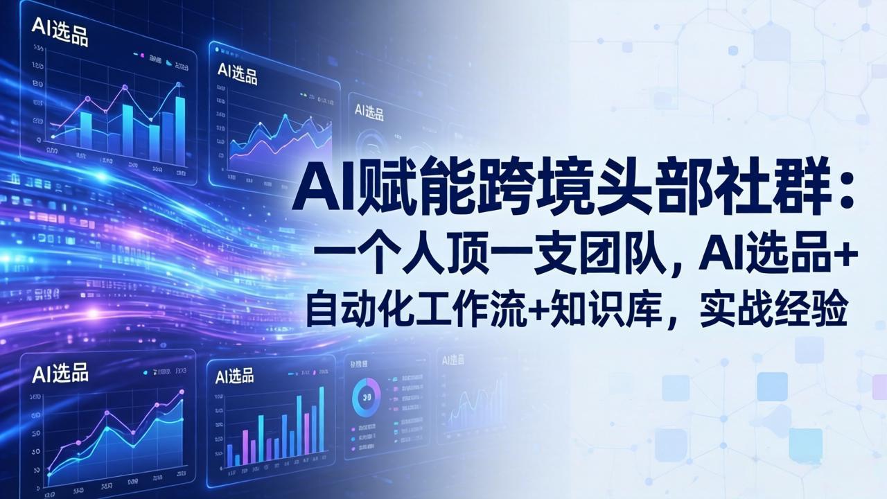 AI赋能跨境头部社群：一个人顶一支团队，AI选品+自动化工作流+知识库，实战经验-更新3月-沧海聊项目