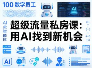 你的AI数字员工100个智能体，超级流量私房课，用AI找到新机会-沧海聊项目