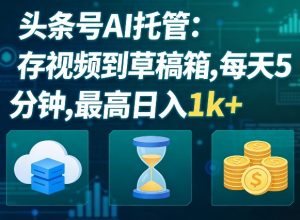 头条号AI托管，我存视频到你草稿箱，每天5分钟，最高日入1k+【揭秘】-沧海聊项目