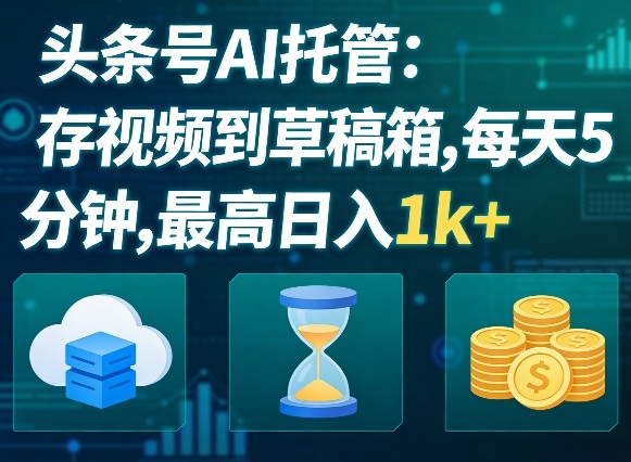 头条号AI托管，我存视频到你草稿箱，每天5分钟，最高日入1k+【揭秘】-沧海聊项目